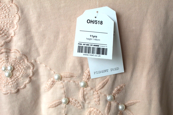 Next Sweatshirt Size 11 Years blush pink and pigment dyed soft cotton - Picture 2 of 5